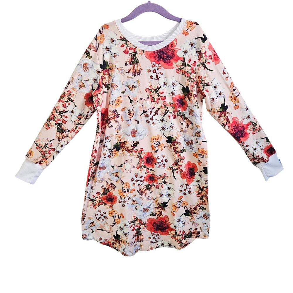 Long Sleeve Handmade Dress Earthy Wildflower Print Cottagecore Girls Size XL